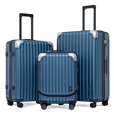 LEVEL8 Luggage Set , 2 Pieces Spinner Suitcases with Hard Shell, 20'' & 24'' / Black