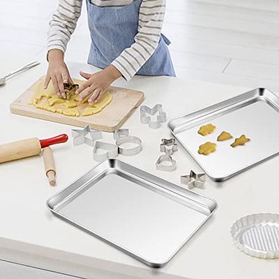 Baking Sheets Set of 2, Stainless Steel Baking Pan Tray Cookie