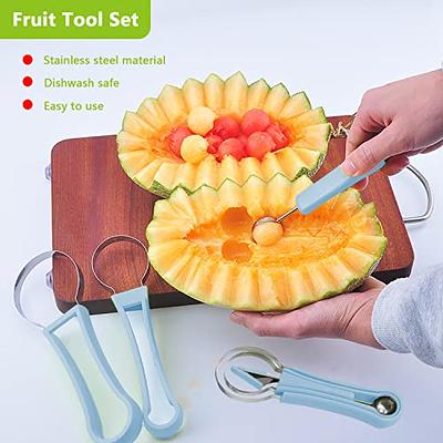 2 Pack Melon Baller Scoop Set Stainless Steel Double-headed Carving Knife  Watermelon Cantaloupe Scooper for Cutting and Scooping Fruit Melons