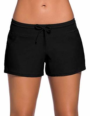 ChinFun Board Shorts Women's Swimswear Tankini Swim Briefs Side Split  Swimsuit Bottom Waistband Stretch Boardshorts Beach Trunks Inner Lining  Black Size M - Yahoo Shopping