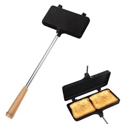 Sandwich Pan Portable Campfire Sandwich Maker Long Handle Aluminum Alloy  Double Pie Cooker Camping Cookware for