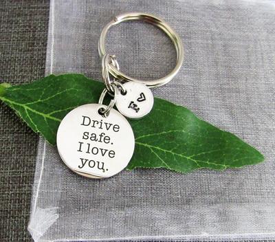 LIBOOI Drive Safe Keychain, Have Fun Be Safe Make Good Choices Stainless Steel Keychain Christmas Birthday Gifts