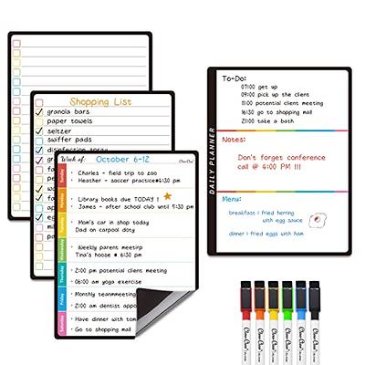 Magnetic Menu Board For Kitchen - 5 Set Bundle - With Calendar Board,  Weekly To Do List, Pen