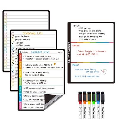 CLEVER CLEAN Magnetic Dry Erase List Board - 6.5x8.5 Weekly, Daily, 2  List Boards for Fridge - 6 Extra Fine Point Markers Included - Shipped Flat  - Yahoo Shopping