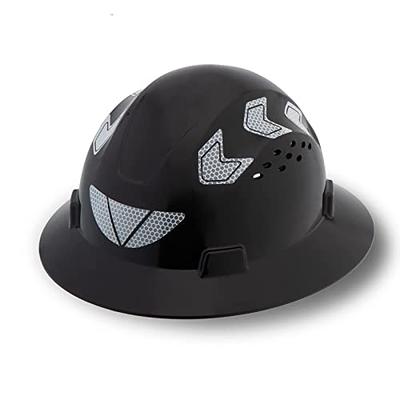 Aolamegs Safe Full Brim Hard Hats Construction OSHA Approved With Clear  Visor - ANSI Z89.1 Vented Black Hard Hat With Chin Strap Reflective Cascos  De Construccion Safety Helmet for Men 6-Pt Suspension 