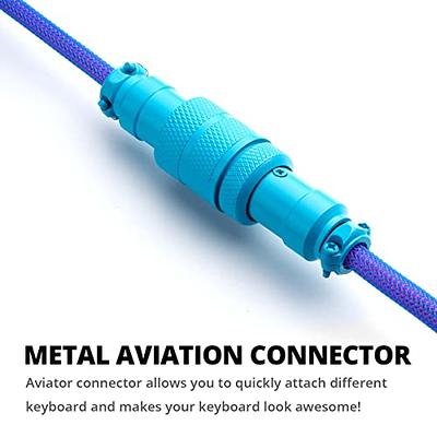  Ranked Coiled Keyboard Cable, Handcrafted Double-Sleeved  Braided Cable, USB Type C to A, 5-Pin Aviator Connector for Custom  Mechanical Gaming Keyboard