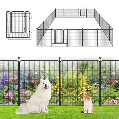 AMAGABELI GARDEN & HOME Decorative Garden Fences and Borders for Dogs  32in（H) x 10ft Garden Fencing Edging Border Animal Barrier No Dig Metal  Fence