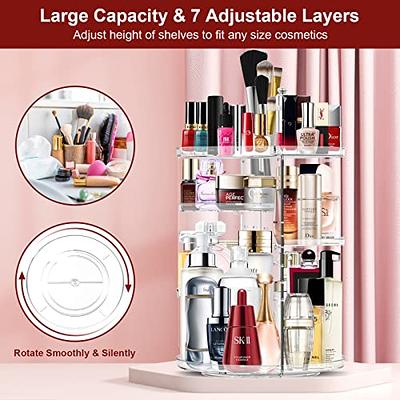 Cosmetic Organizer 360 Degree Rotating Bathroom Makeup Organizer Spinning  Countertop SKin Care Case Box Lotion Lipsticks Nail Polish Tower Rack Make