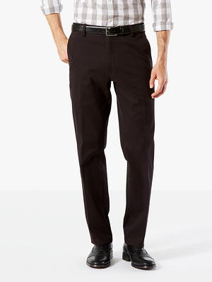 HAGGAR Men's Cool Right Performance Flex Solid Slim Fit Flat Front