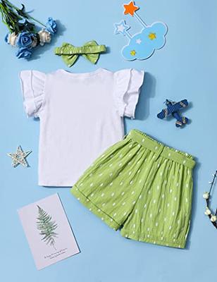 Toddler Girl Clothes 18-24 Months Girl Summer Outfit Watermelon Ruffle  T-Shirt + Green Shorts+Bow Hairband 3pcs Girls Clothing Sets - Yahoo  Shopping