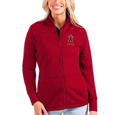 Women's Antigua Red Boston Sox Team Logo Victory Full-Zip Hoodie