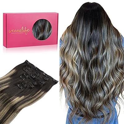 WENNALIFE Clip in Human Hair Extensions, 18 Inch 120g 7pcs