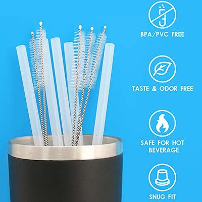 4 Pcs Reusable Metal Drinking Straws 8.5 Inch Stainless Steel Straw 6mm  Diameter Wide -Compatible with 20oz Yeti Tumblers Eco-Friendly Washable