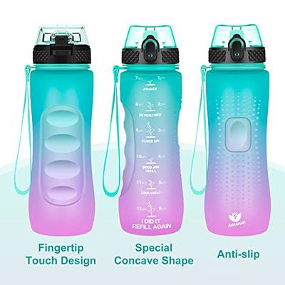 TKK 18oz Kids Water Bottles with Straw Lid & Carry Handle, Pop Button BPA  Free Leak Proof Water Bottle for School, Purple