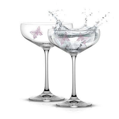 JoyJolt Black Swan Martini Glasses, 10.5 Oz Set of 2 