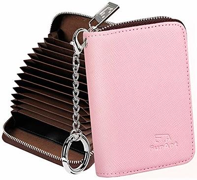  HerriaT Credit Card Wallet, Genuine Leather Zipper