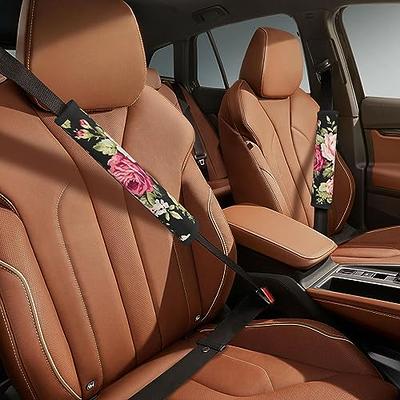 Gestadha Red and Pink Rose Car Seat Belt Cover Pad Universal Car