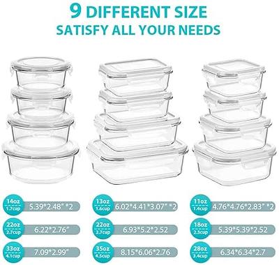 HOMBERKING 12 Sets Tupperware Food Container Glass Food Storage