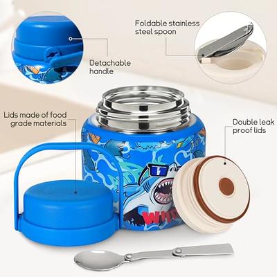 17oz Food Jar for Hot Food with Spoon, Stainless Steel Leakproof Insulated  Lunch Containers for Kids Adults