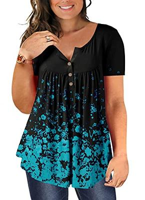 Girdtyd Womens Plus Size Tunic Tops To Wear With Leggings Casual Short  Sleeve Blouses Ruffle Summer Floral Fashion T Shirts XL - Yahoo Shopping