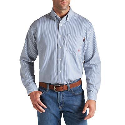 Men's FR Dagger Retro Fit Snap Work Shirt in Clear Sky Plaid, Size