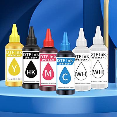  DTF Ink 3000ML - Heat Transfer Printing Ink Transfer Ink for  PET Film,Refill for DTF Printers-Epson  ET-8550,L1800,L800,XP15000,R1390,R2400,P400,P800,XP800, XP700,XP720 (6 *  500ml,2W/B/C/M/Y) : Office Products