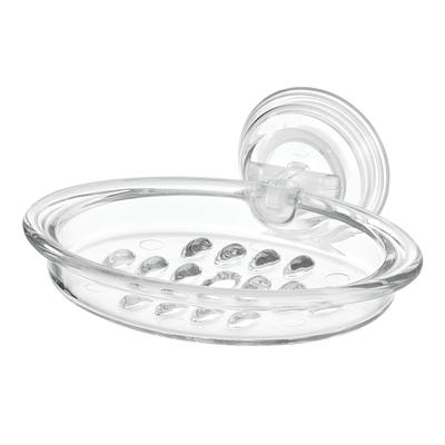 iDesign Everett Push Lock Suction Soap Dish Silver