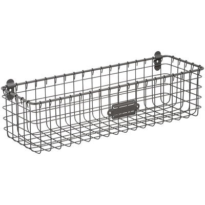 Wall Mount Basket with Paper Towel Holder Industrial Gray, Spectrum