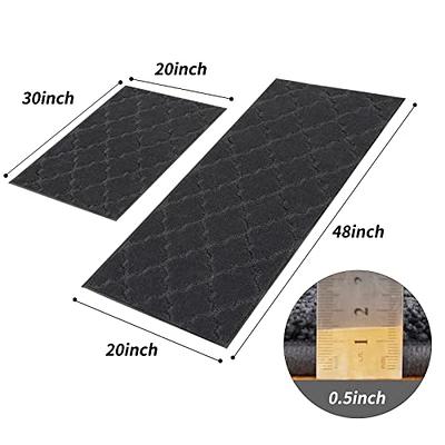 COSY HOMEER Soft Kitchen Rugs [2 PCS] for in Front of Sink Super Absorbent  Kitchen Floor Mats and Mats 20x30 Inch/20X48 Non-Skid Kitchen Mat Standing