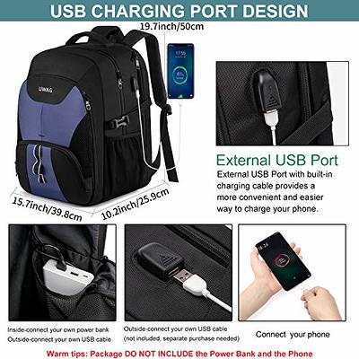  Backpack for Men,Extra Large 50L Travel Backpack with USB  Charging Port,Laptop Backpack 17 Inch Water Resistant Big Capacity Heavy  Duty Computer Bag TSA Approved Business,Black : Electronics