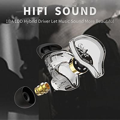 CCZ Melody in Ear Monitor, Dynamic Hybrid Dual Driver in Ear Earphones  1BA+1DD HiFi Wired Headphones Musicians IEM Upgrade Deep Bass Suitable for  Bass