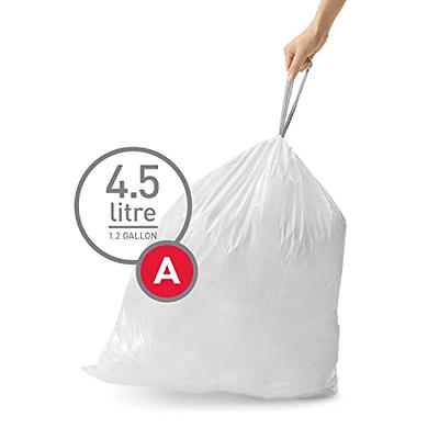 Plasticplace 1.6-Gallons White Plastic Kitchen Drawstring Trash