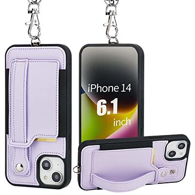 M-Plateau Phone Wallet,Card Holder for Phone Case with with Zipper Coin Purse and Cell Phone Lanyard Work with iPhone 14 and Most of Smart Cell