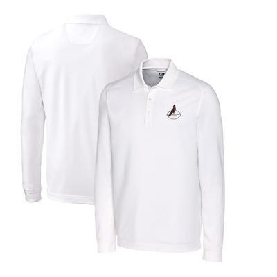 Men's Cincinnati Bengals Cutter & Buck White Helmet Advantage Tri-Blend  Pique Long Sleeve Polo