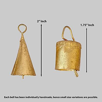  Vivanta Christmas Bells for Crafting & Decor, Cow Bell, Jingle  Bells, Rustic Bells and Witch Bells - Vintage Bells Door Hanging Bells,  Hand Printed Wind Chimes on Rope, Bell Garland