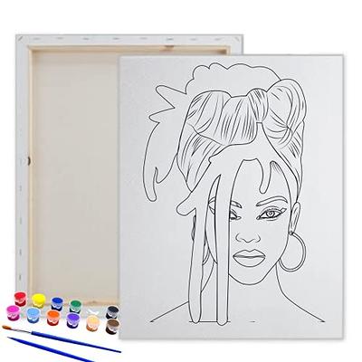 Princess Pre-drawn Canvas Outlined Canvas Sip & Paint DIY Paint