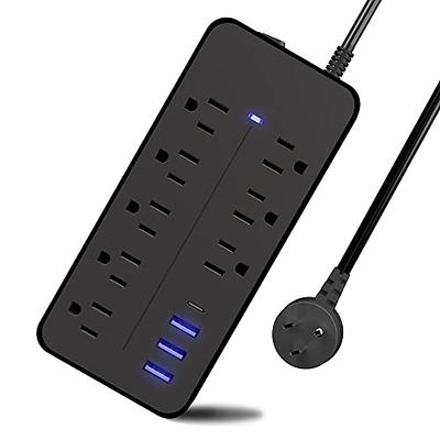 Surge Protector Power Strip - 10 FT Extension Cord, Power Strip with 12  Widely AC Outlet 3 USB, Flat Plug, Wall Mount Overload Protection, 1050J,  Desk