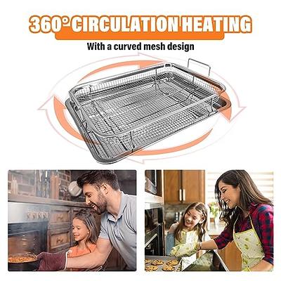 Air Fryer Basket for Oven Stainless Steel, 15 x 11 Inch Air Fryer  Accessories Oven Rack and Crisper Tray, 2 Piece Nonstick Bacon Cooker  Broiler Pan