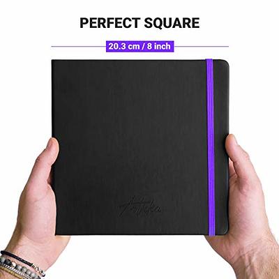 Articka Note Hardcover Sketchbook – Square Hardbound Sketch Journal – 4.5X4.5 inch Art Book – 120 Pages with Elastic Closure – 180GSM Ultra Smooth