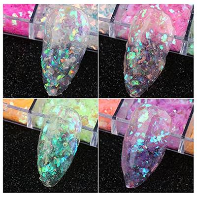 Holographic Nail Art Glitters Sequins 3D Nails Glitter Flakes Nail Art  Supplies Shiny Silver Acrylic Nails Powder Dust Confetti Nail Sparkle  Glitter