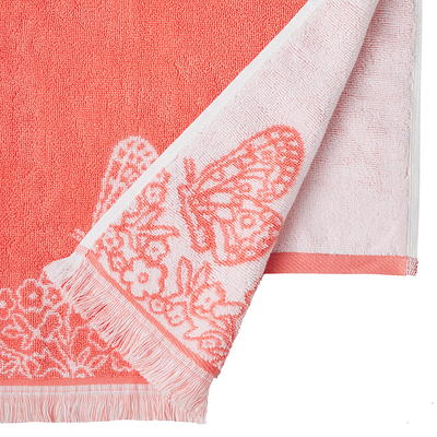 8pc Cotton Bath Towel Set Coral