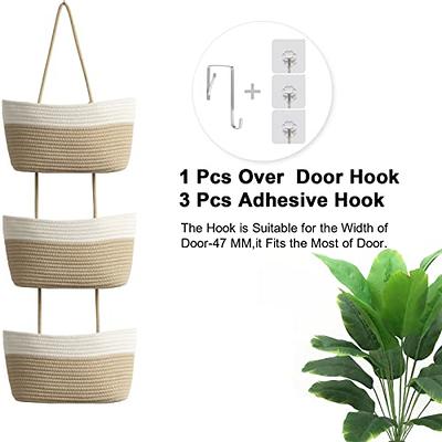 Over the Door Hanging Basket, 3-tier Wall Mount Hanging Organizer, Hanging  Kitchen Baskets,Decorative Hanging Storage Basket for Living Room