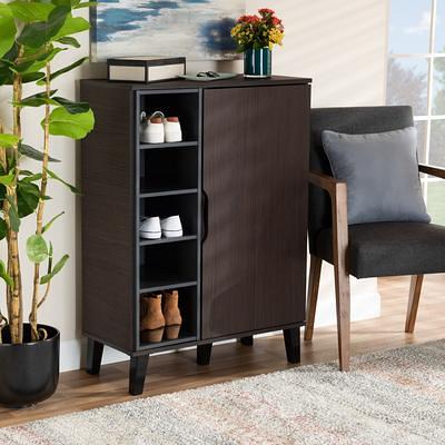 Baxton Studio Idina Mid Century Modern Two Tone Dark Brown Grey