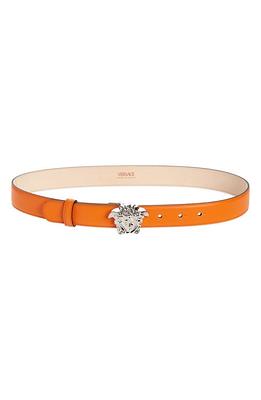 Classic Medusa Round Buckle Belt Leather Wide 105