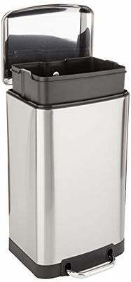 5 Liter / 1.3 Gallon Soft-close, Smudge Resistant Trash Can With Foot Pedal  Brushed Stainless Steel, Satin Nickel Finish 