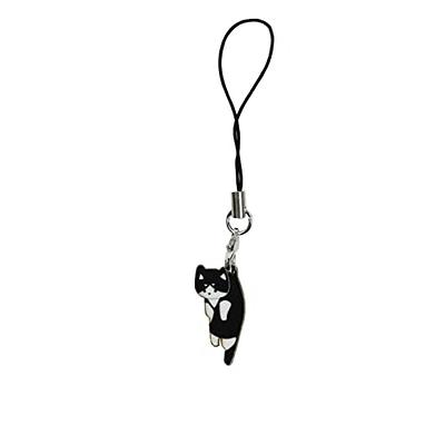 QqzsJewls Kawaii Cat Keychain Preppy Pink Crystal Bead Charm