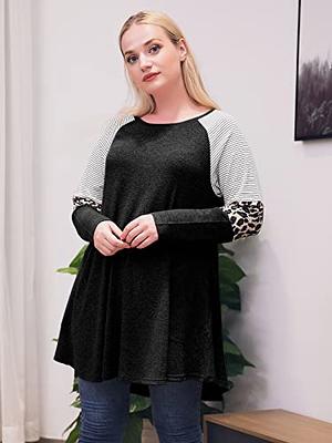 LARACE Plus Size Tunic Tops Long Sleeve Shirts for Women Swing