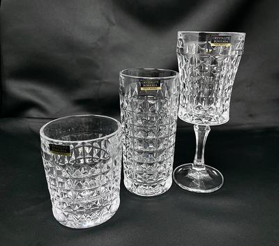 Glasses Set of 6 twisty Cups, Wine Glasses, Handblown Glass