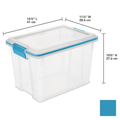 Sterilite Set of (6) 6 Qt. Storage Boxes Plastic, Blue Ash 