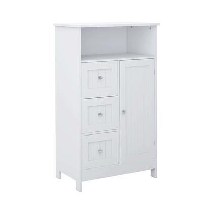 White Wood 4-Drawer 1-Door Bathroom Storage Cabinet - 32.68 H x 22.05 W x  11.81 D - On Sale - Bed Bath & Beyond - 32460526